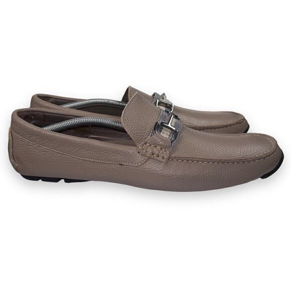 Donald Pliner Dacio Horse Bit Driving Leather Loafers Beige Men's 13 - Picture 4 of 11